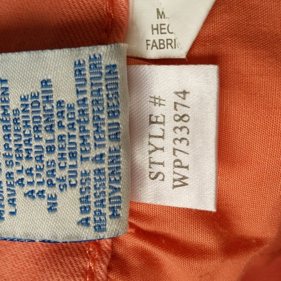 Royalty Double Button Ankle Cropped Pants 8 Orange Peach - Picture 8 of 16